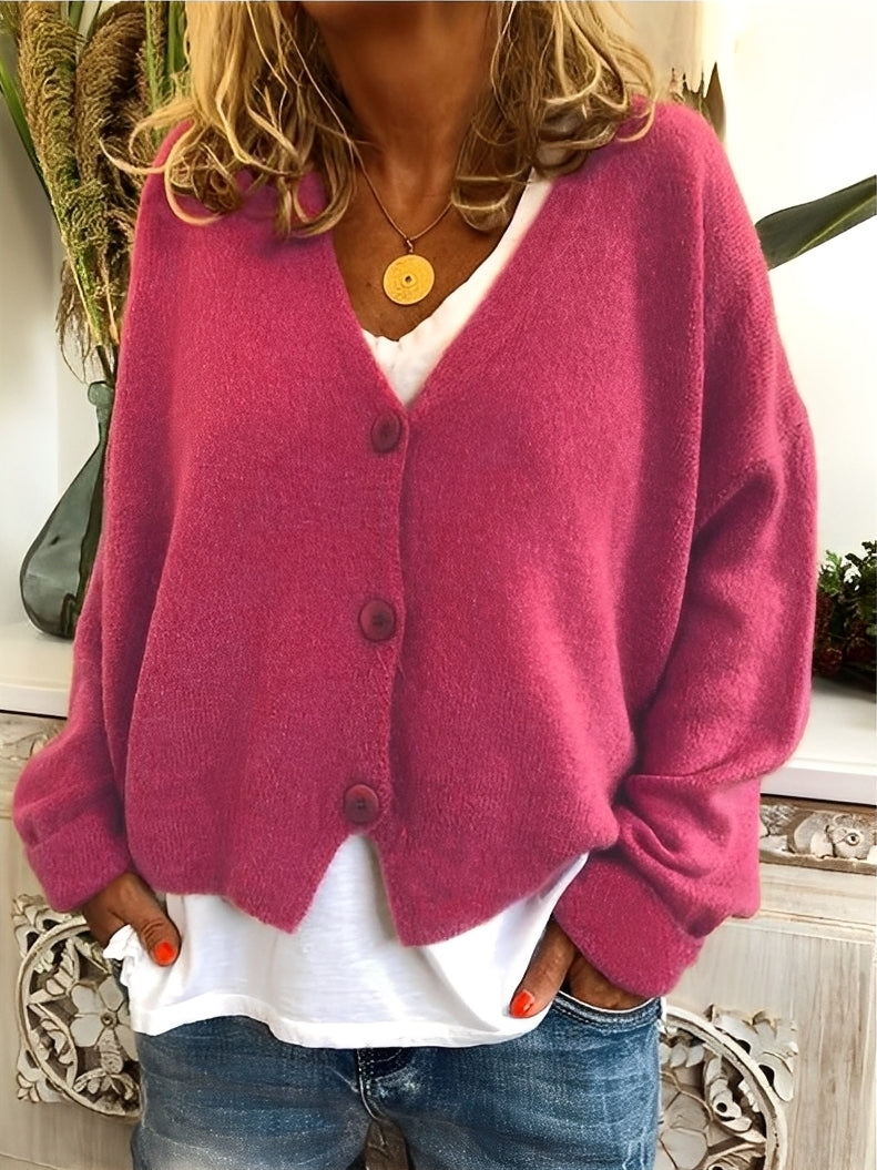 Evette - Lässige Strickjacke mit Knöpfen für Damen