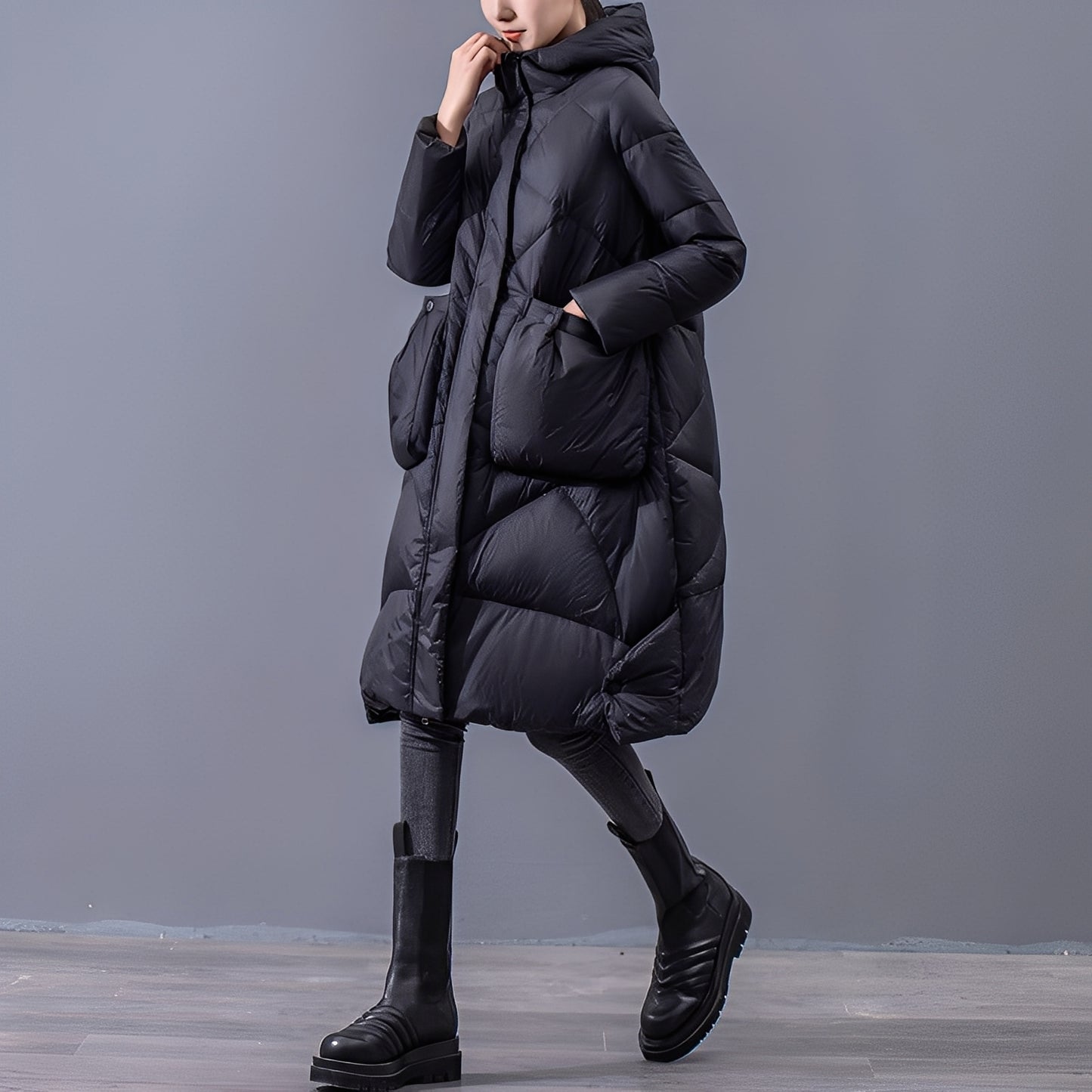 Ronnette - Lässiger Kapuzenmantel mit großen Taschen für Damen