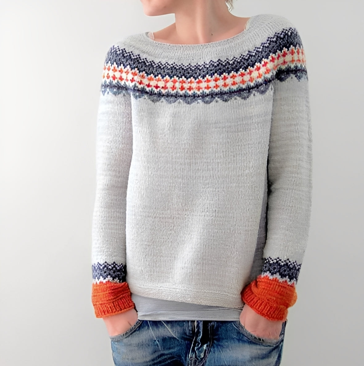 Christiana - Klassischer Pullover mit Aufdruck für Damen