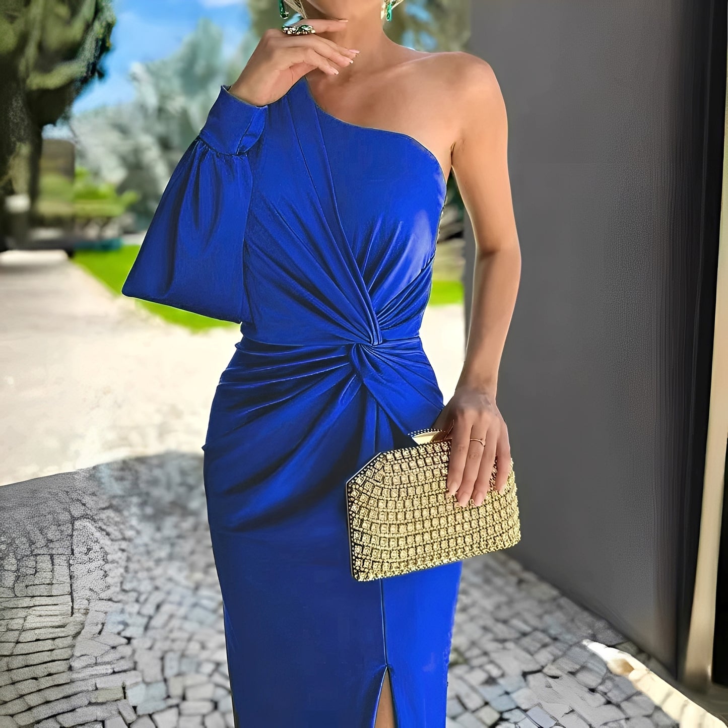 Pauline - Elegantes, drapiertes One-Shoulder-Kleid für Damen