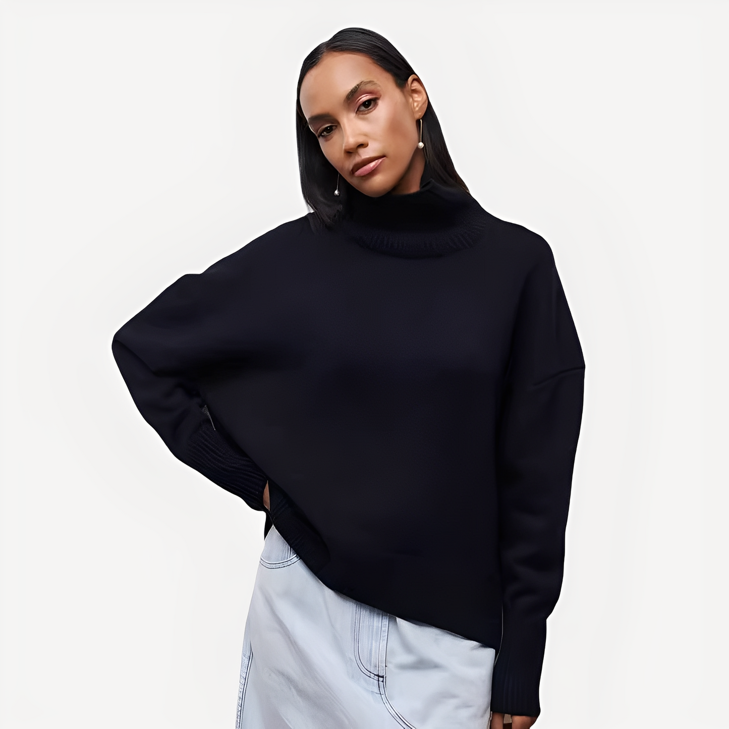 Margery - Lockerer Pullover mit hohem Kragen für Damen