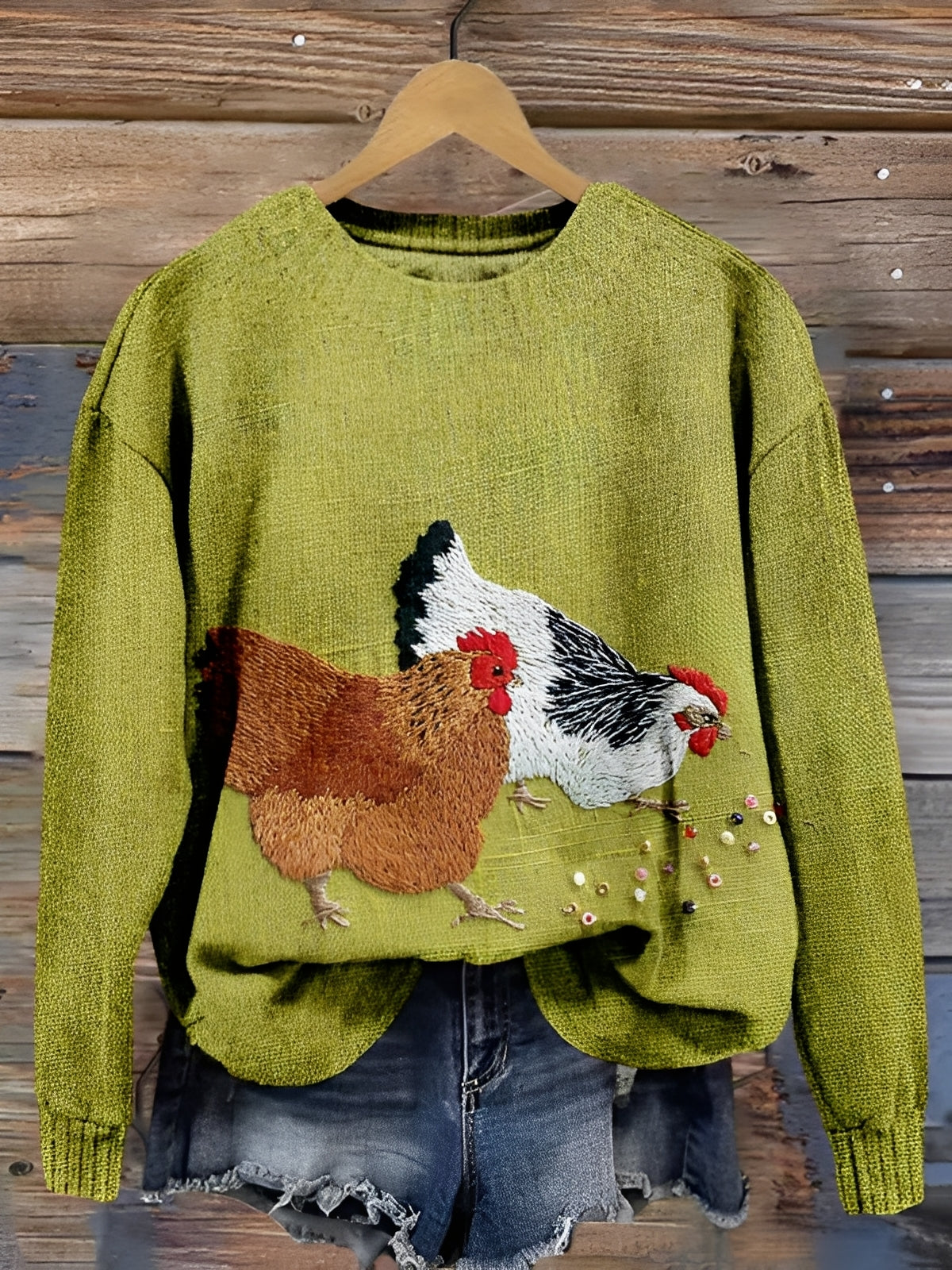 Tawnee - Warmer Wollpullover mit Print für Damen