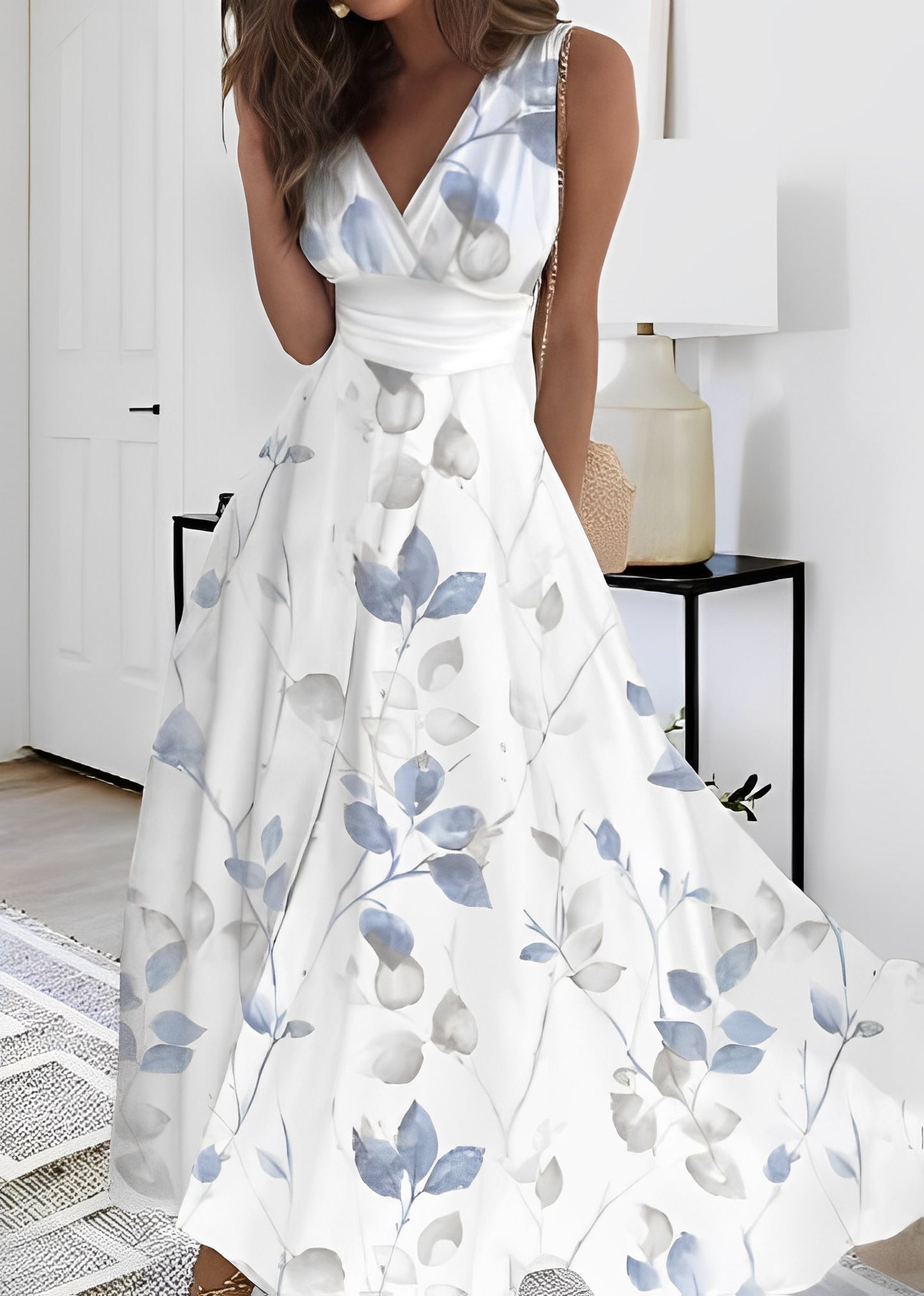 Breanna - Hoch tailliertes Kleid mit Blumenmuster für Damen