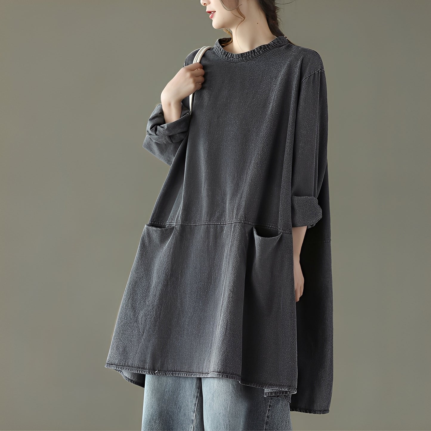 Valerie - Lässiges Maxikleid aus Denim mit Taschen für Damen