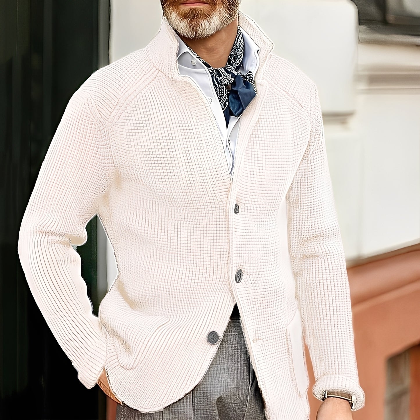Kayden - Stilvolle Strickjacke mit Stehkragen für Herren