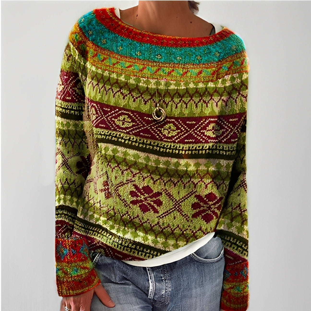 Christiana - Klassischer Pullover mit Aufdruck für Damen