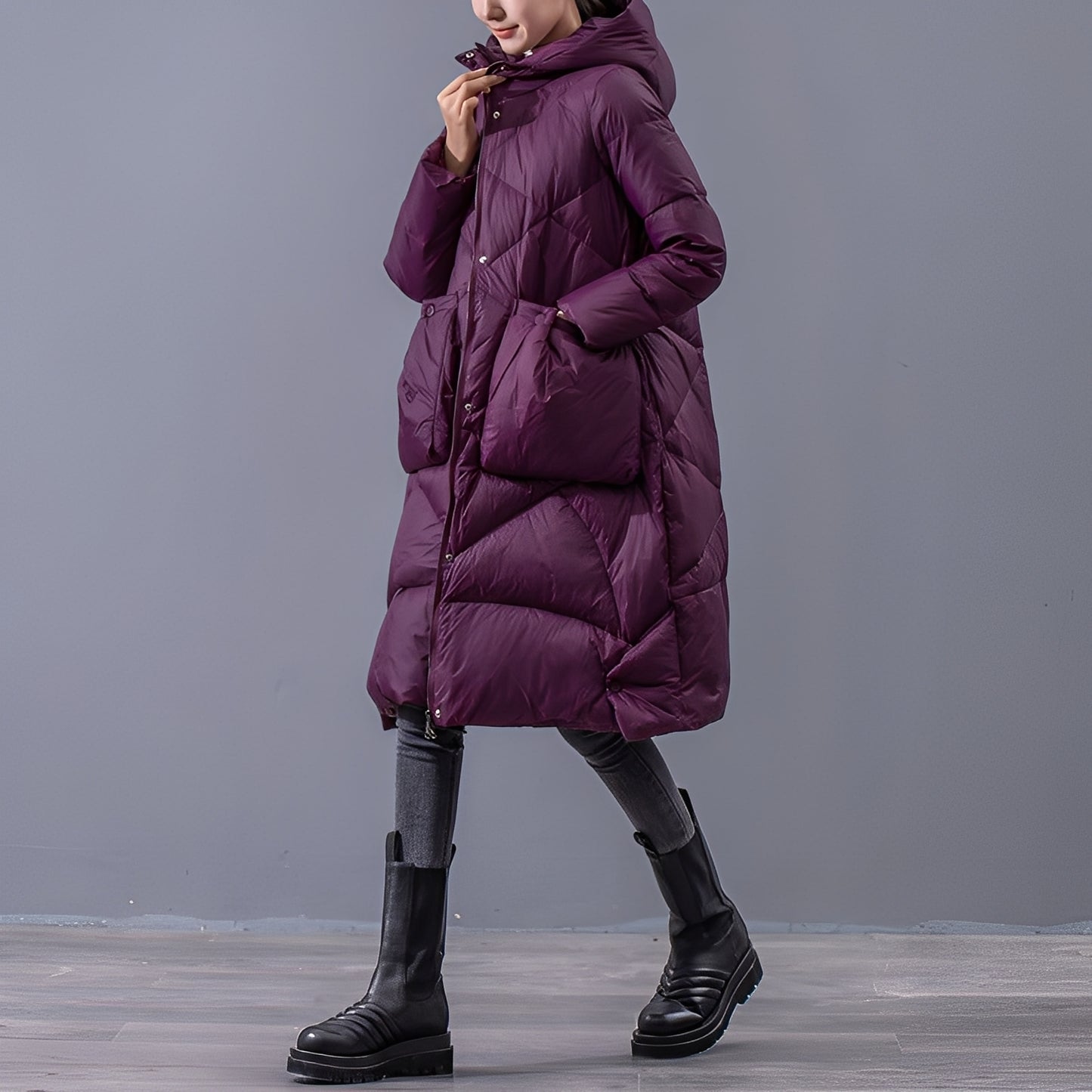 Ronnette - Lässiger Kapuzenmantel mit großen Taschen für Damen