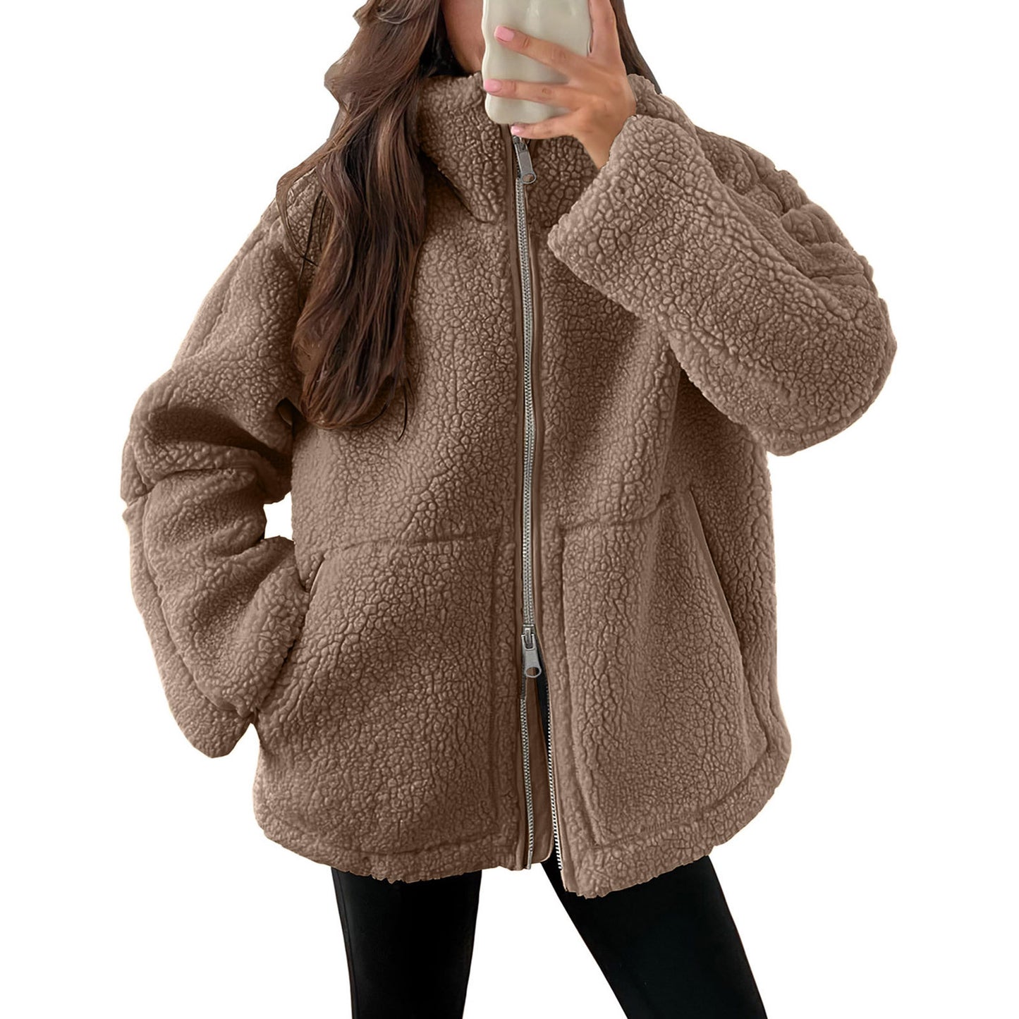 Evangelina - Gemütliche Teddyjacke aus Wolle für Damen