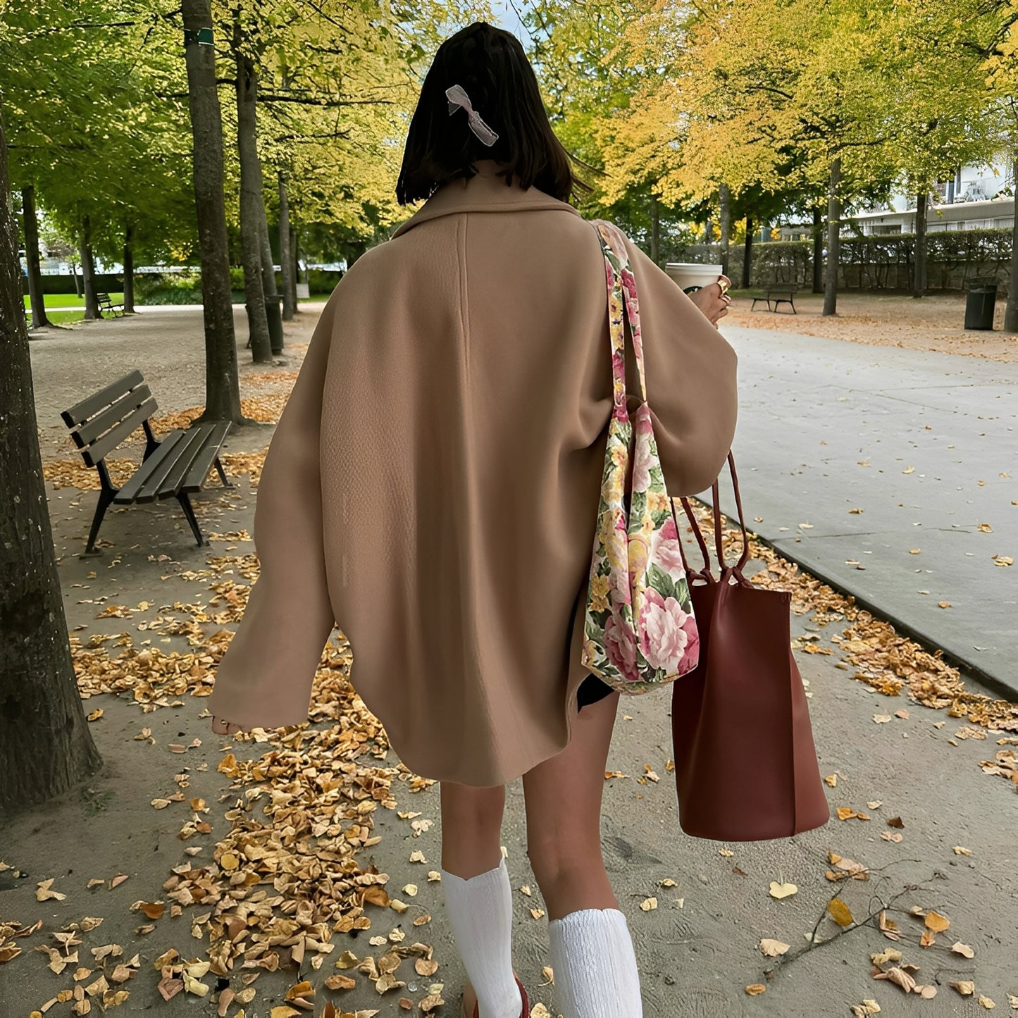 Verity - Oversized-Mantel mit doppelter Knopfleiste für Damen
