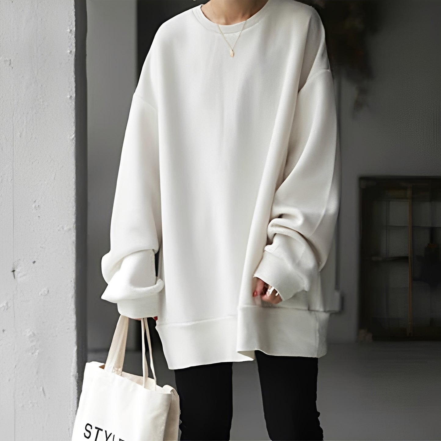 Andrina - Oversized-Pullover mit Rundhalsausschnitt für Damen