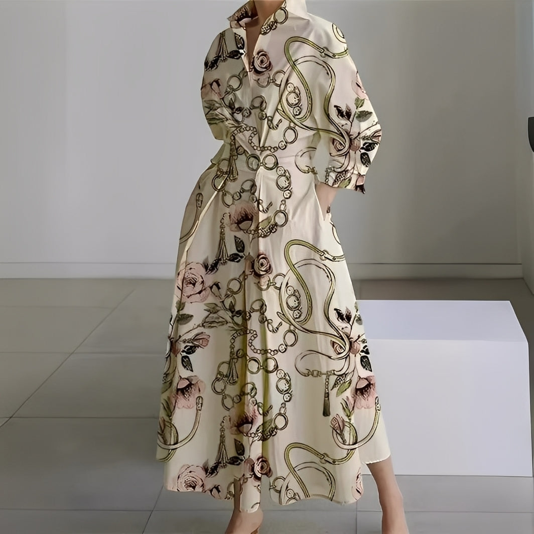 Lavina - Lockeres Langarmkleid mit Taschen für Damen