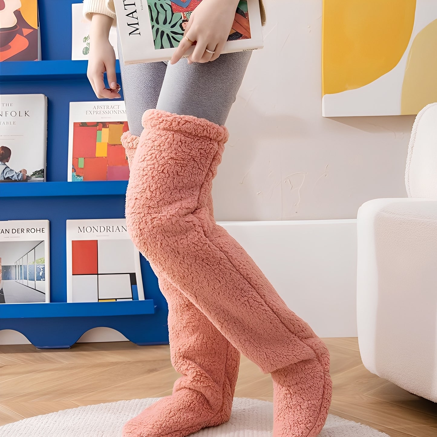 Camellia - Warme, überknielange Wintersocken für Damen