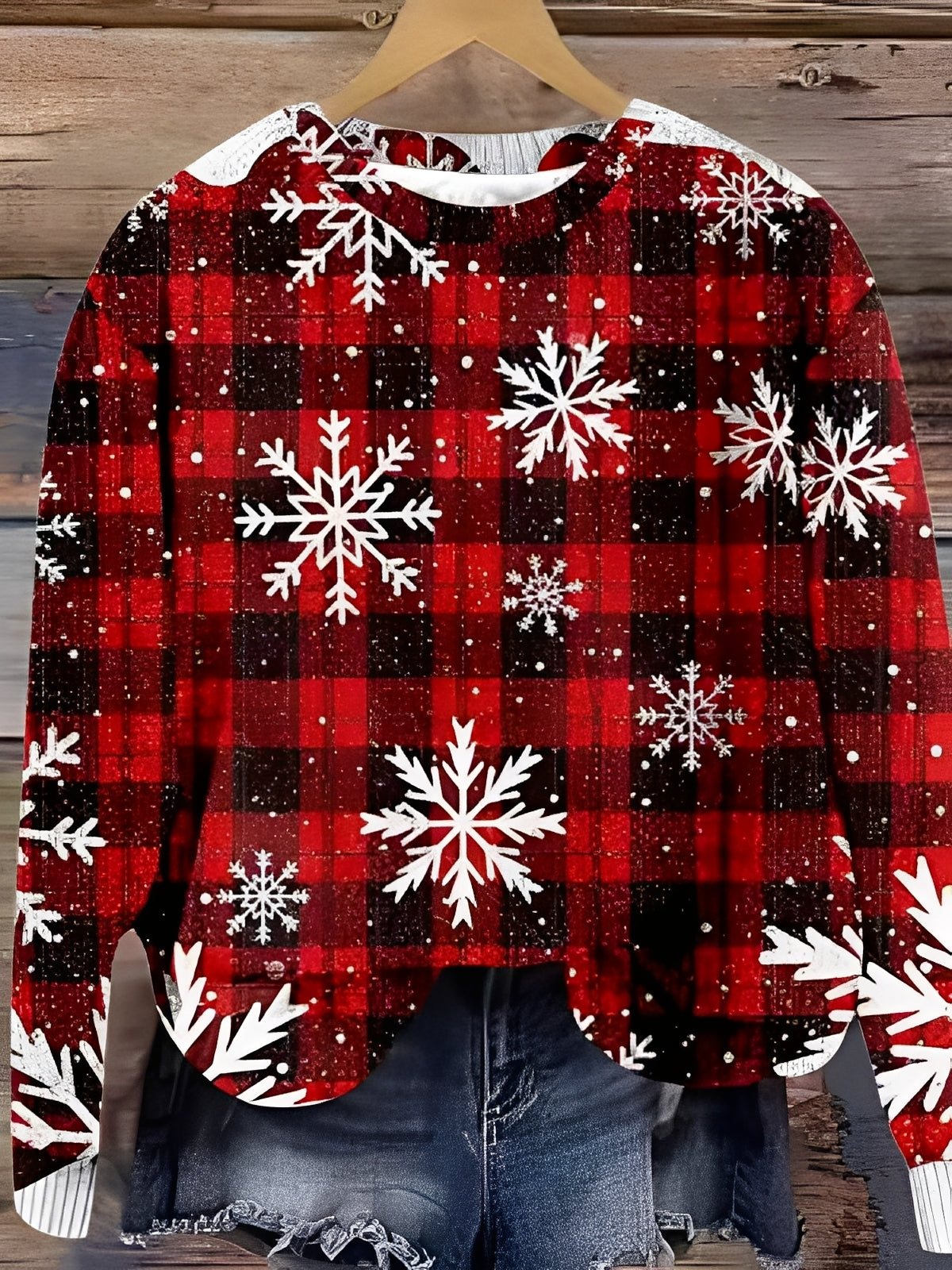 Tawnee - Warmer Wollpullover mit Print für Damen