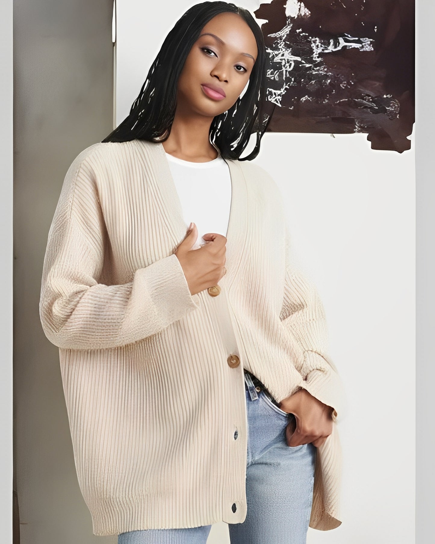 Sofia - Lässiger Oversize-Strickcardigan aus Kaschmir für Damen