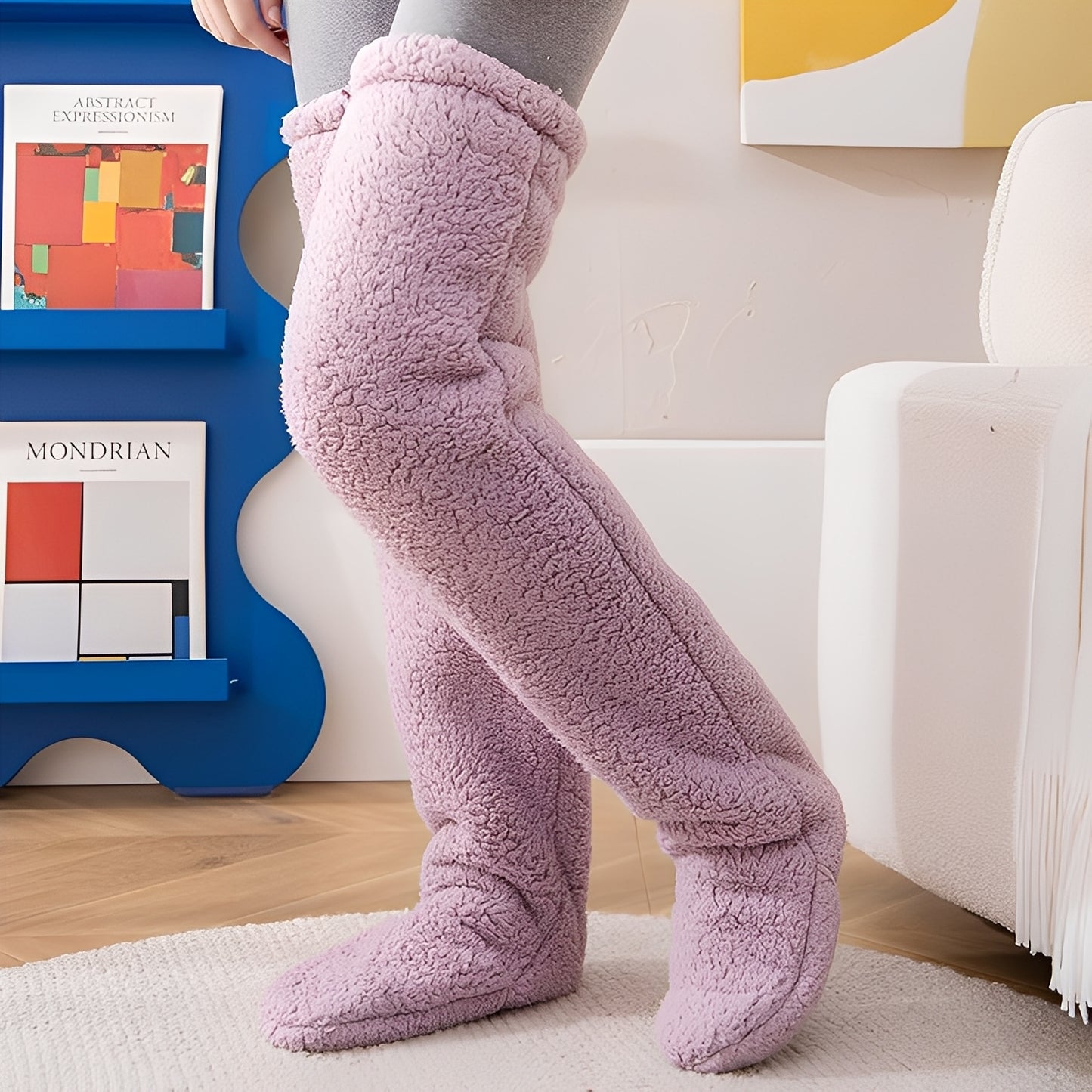 Camellia - Warme, überknielange Wintersocken für Damen
