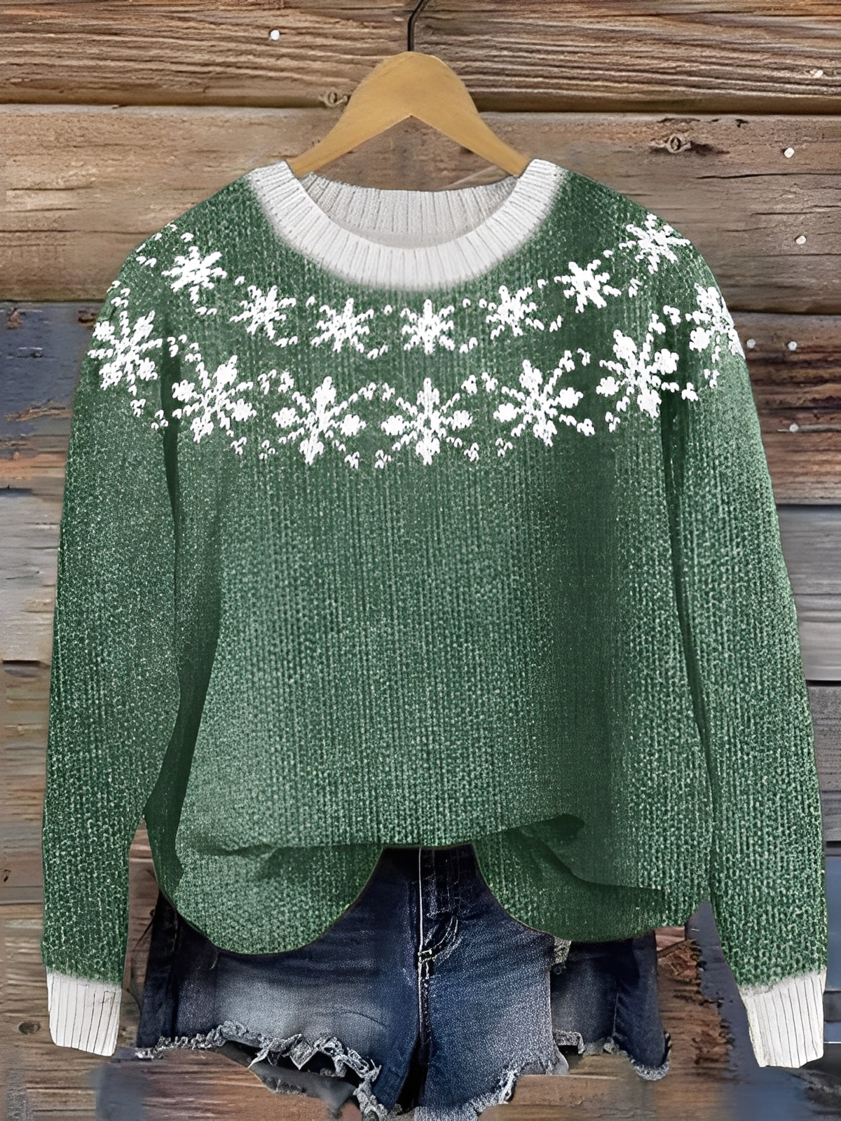Tawnee - Warmer Wollpullover mit Print für Damen