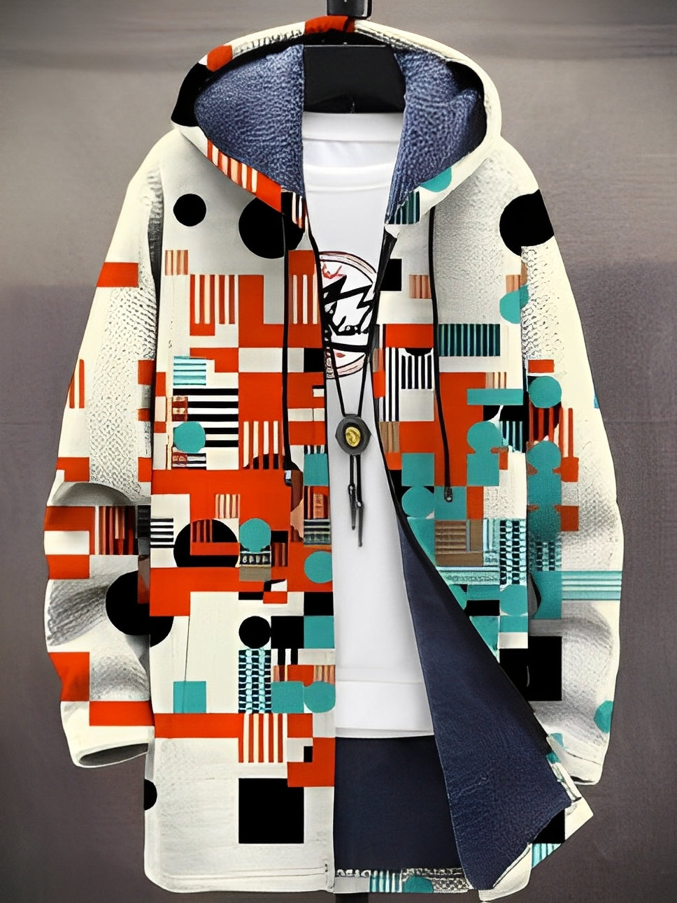 Trenton - Stilvolle bedruckte Jacke mit Kapuze für Herren