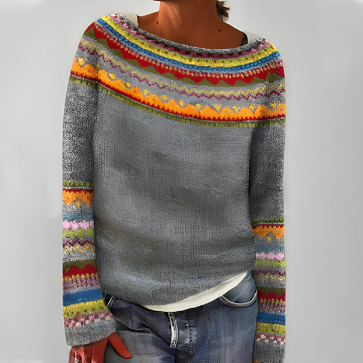 Christiana - Klassischer Pullover mit Aufdruck für Damen