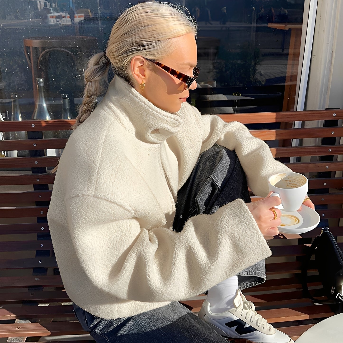 Shania - Modischer, lässiger Oversize-Fleece-Mantel für Damen