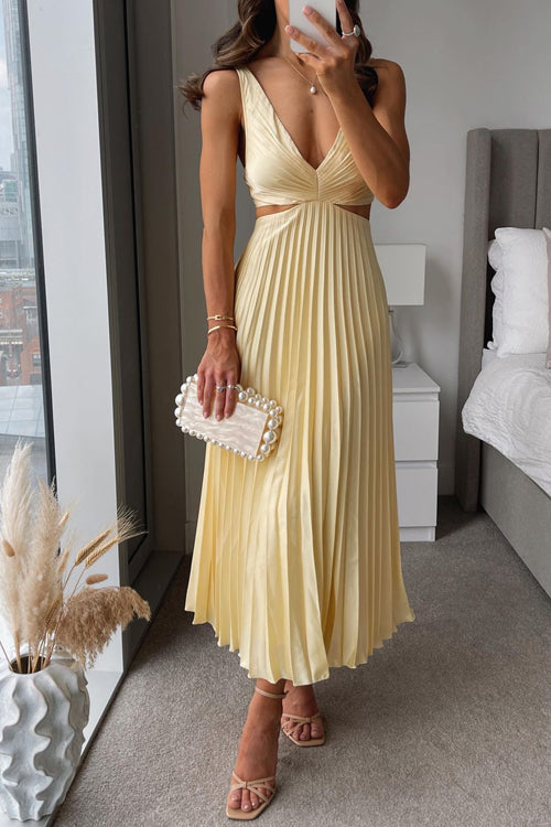 Arya - Elegantes gefaltetes Midikleid für Frauen