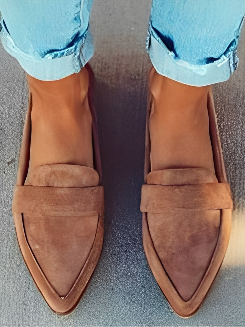 Christal - Elegante Wildleder-Loafer mit spitzer Zehenpartie für Damen