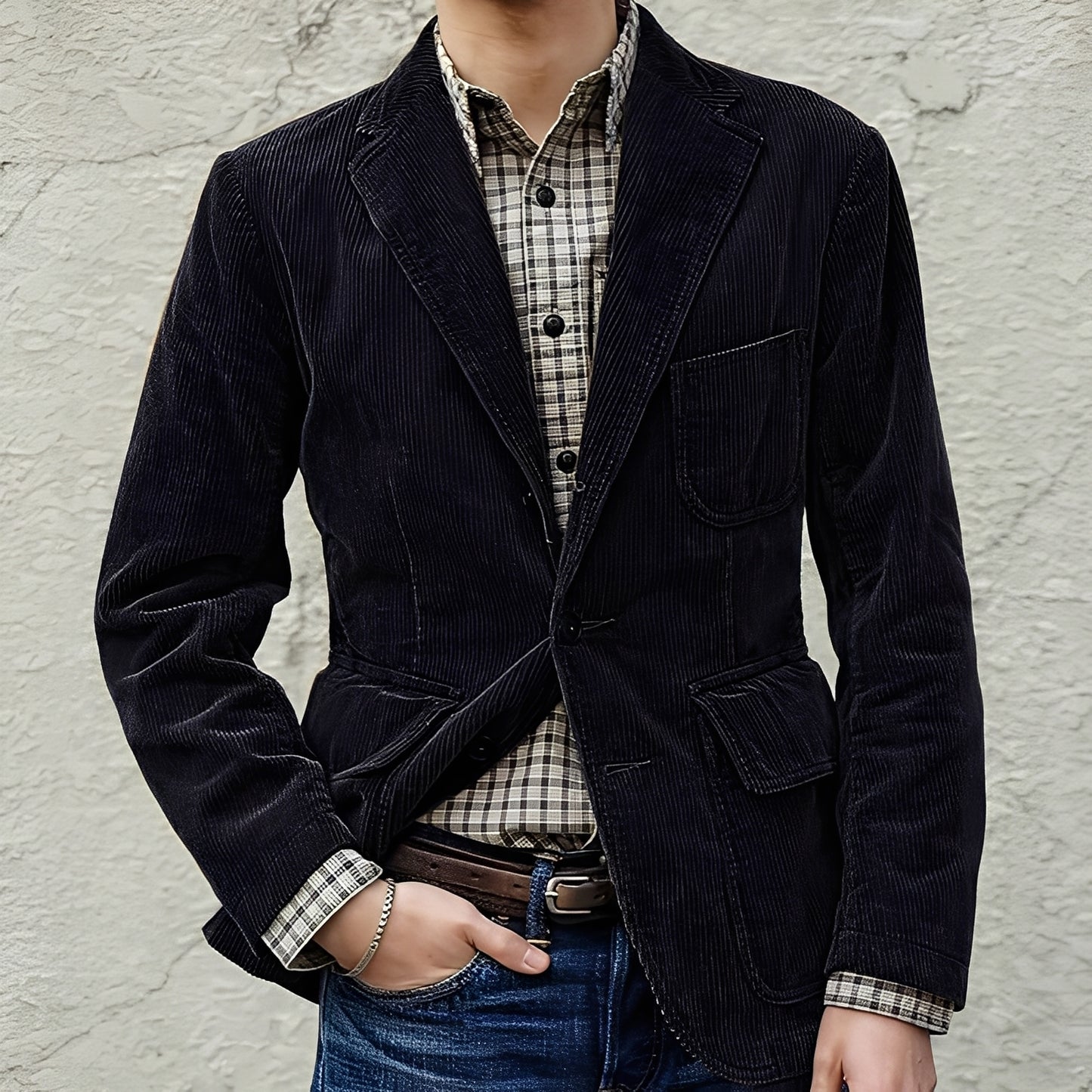 Dalton - Lässige Wolljacke mit Taschen für Herren