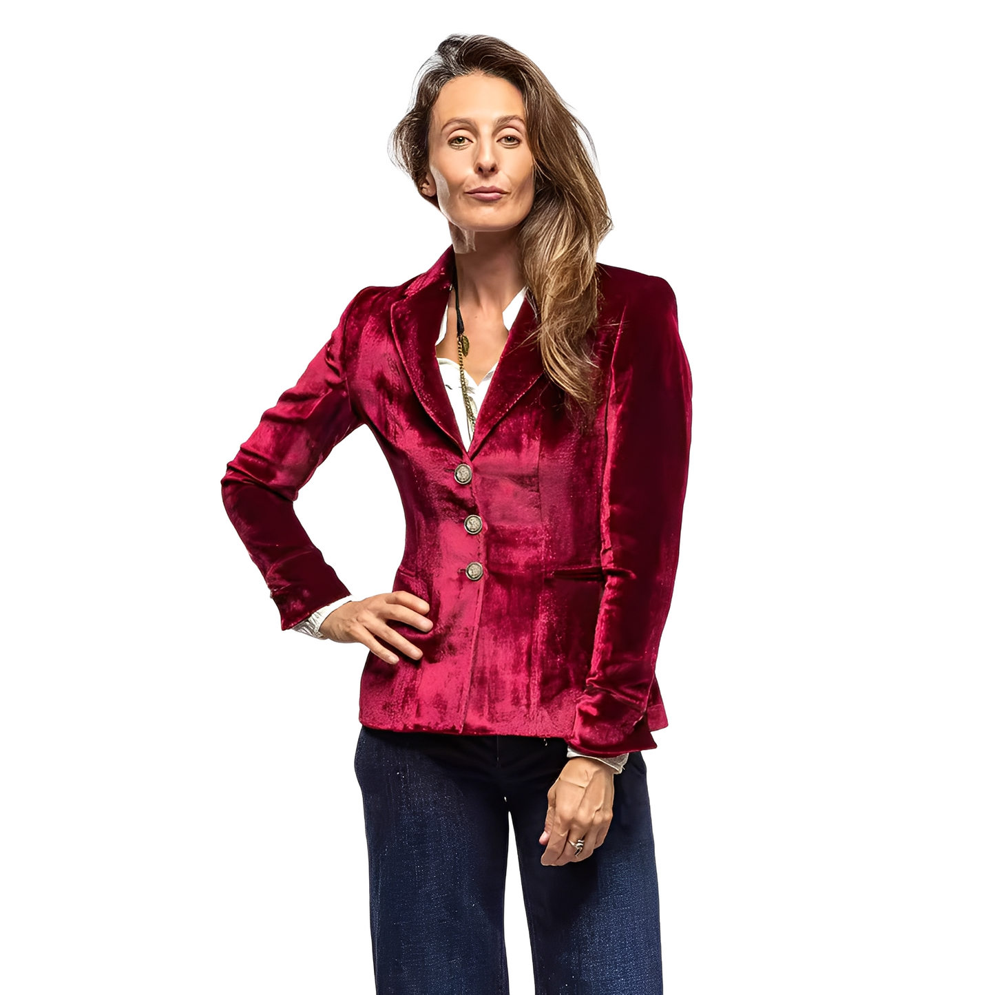 Martha - Klassischer Blazer mit Reverskragen aus Samt für Damen