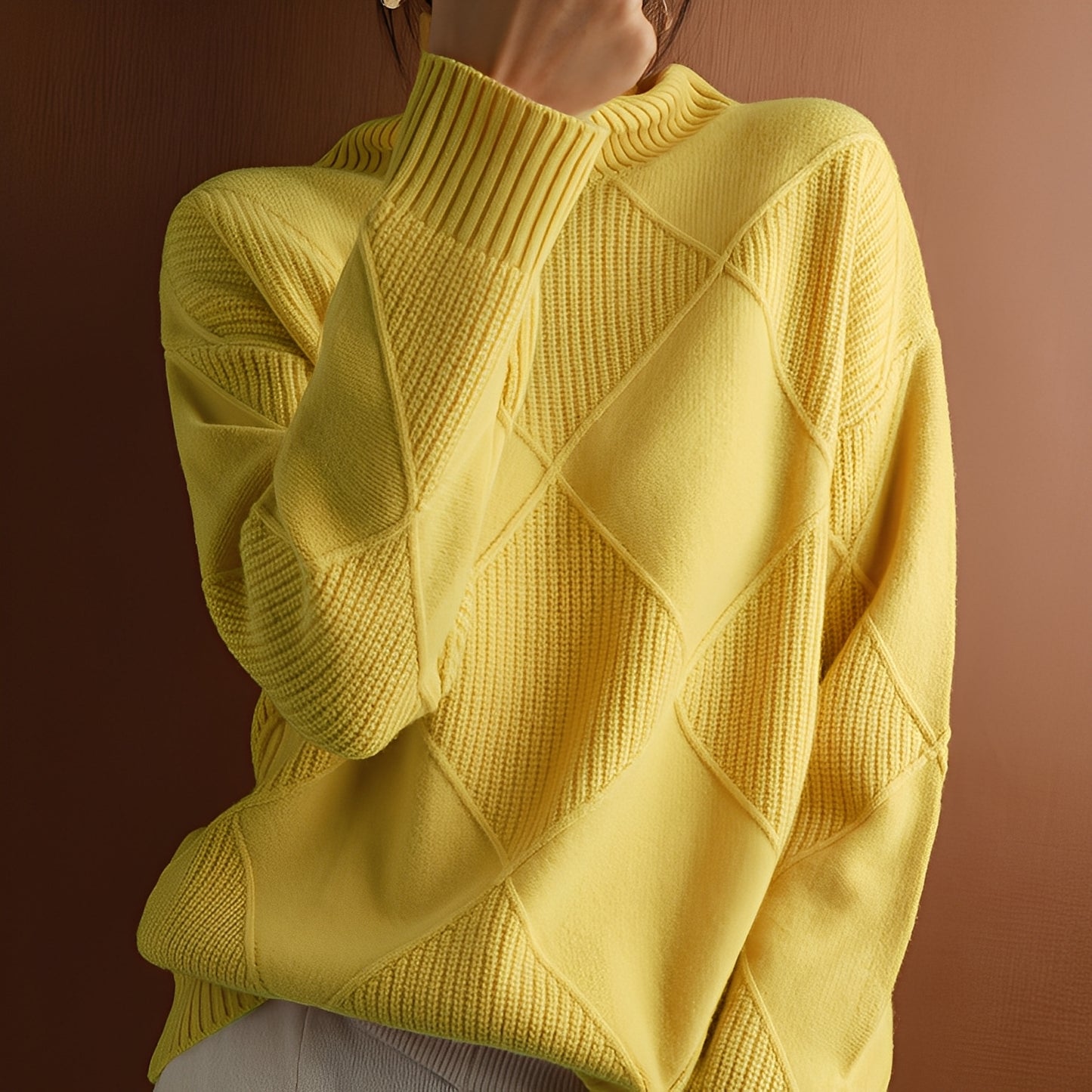 Lyndsea - Lockerer Rollkragenpullover für Damen