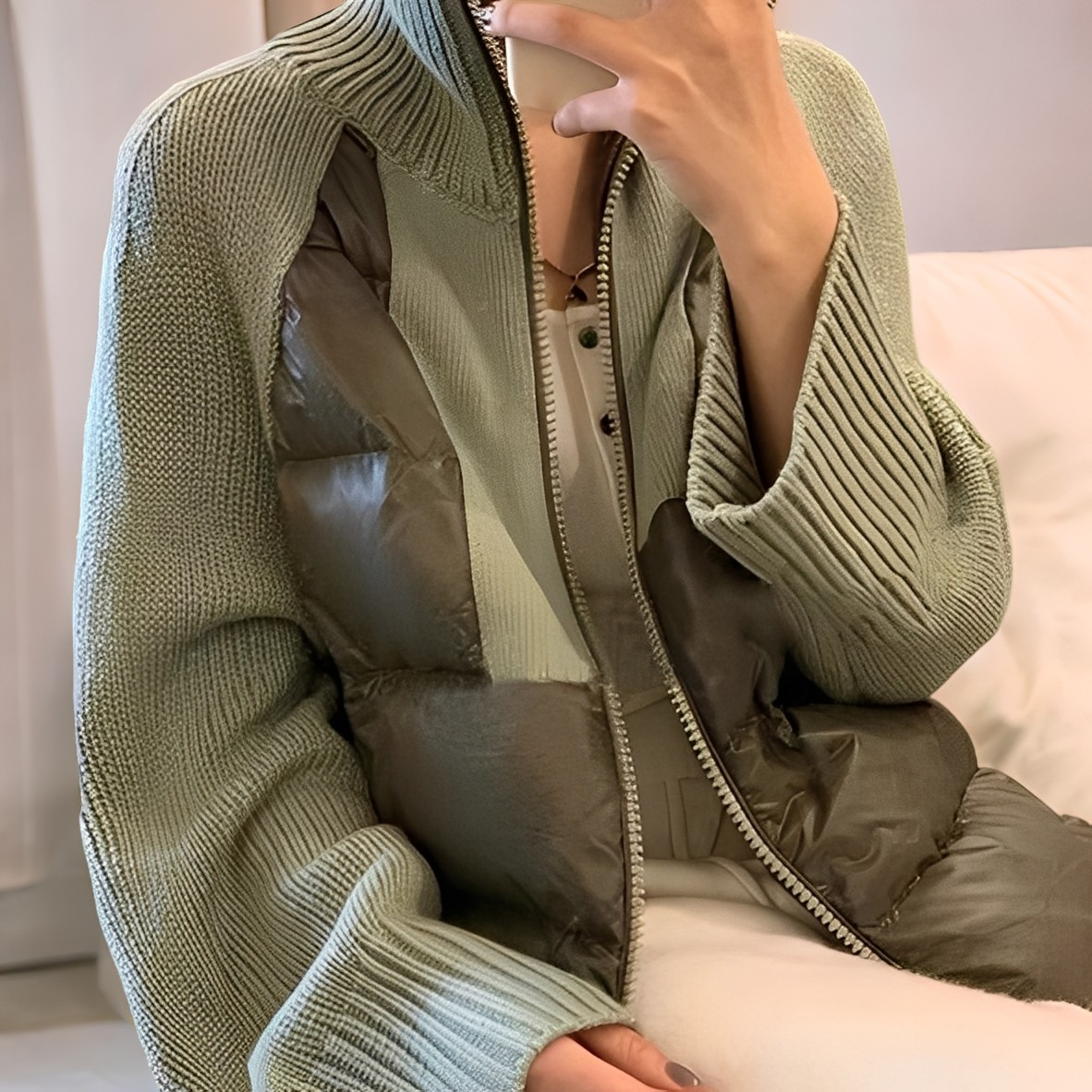 Harley - Lässige Strickparka-Jacke mit Reißverschluss für Damen