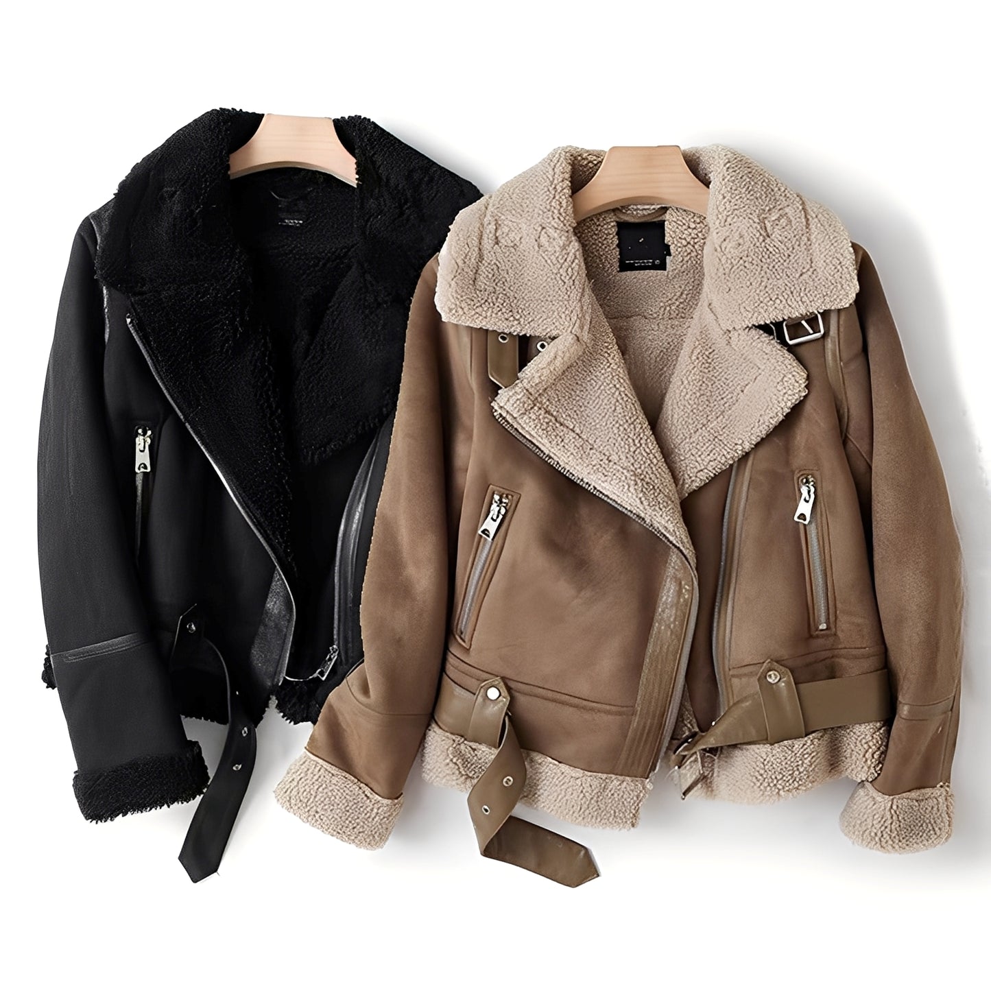 Yasmine - Warme Bikerjacke aus Lammfell für Damen