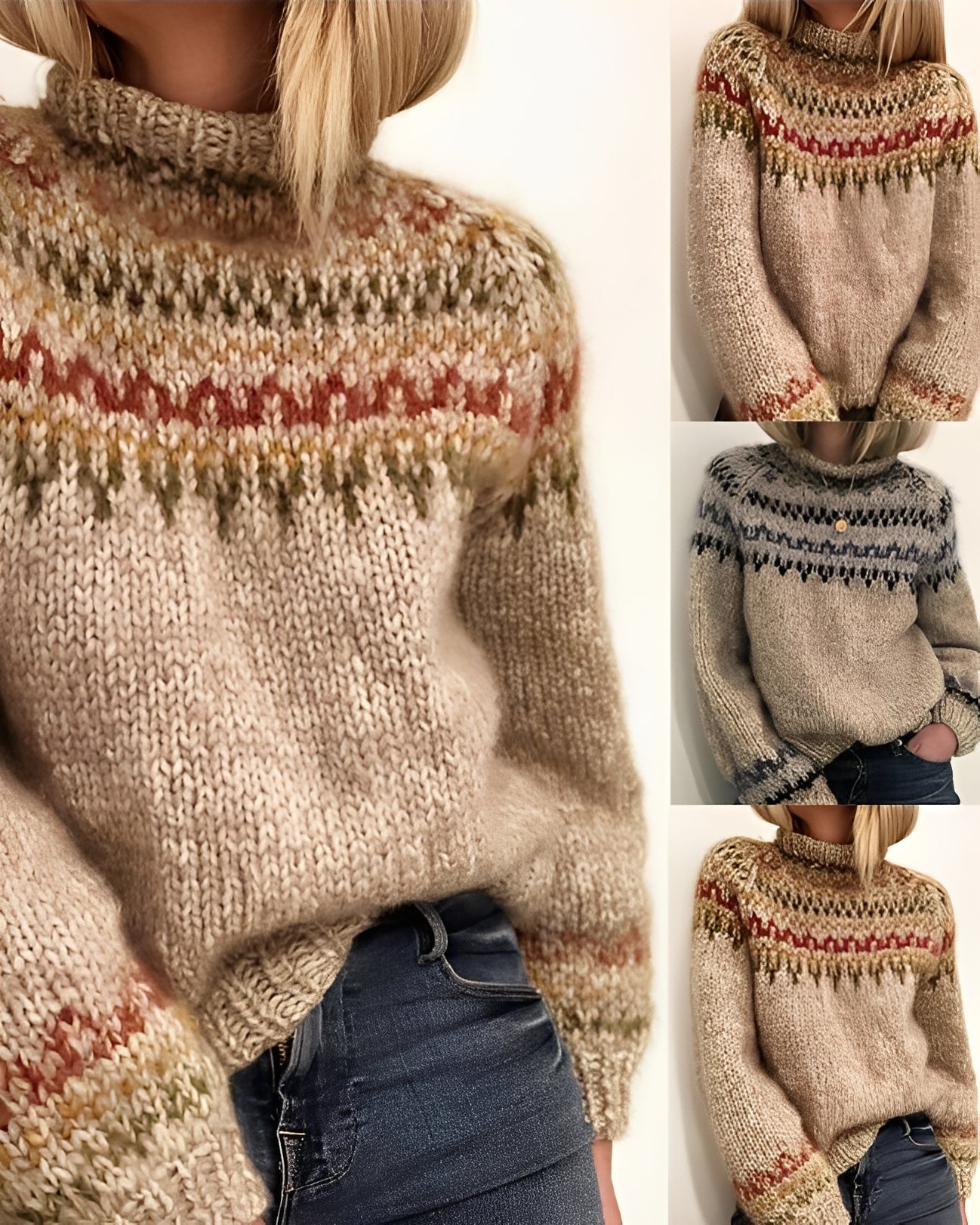 Gemma - Stilvoller Pullover mit hohem Kragen für Damen