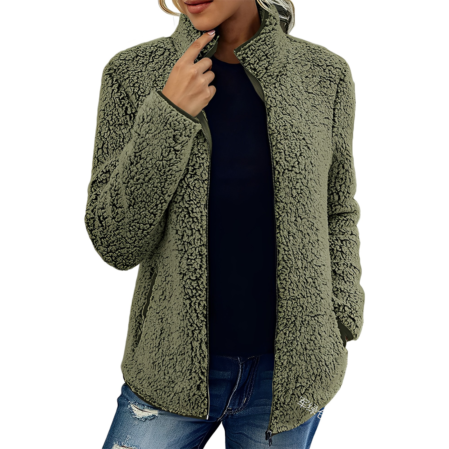 Alethea - Eleganter Fleece-Samtmantel für Damen