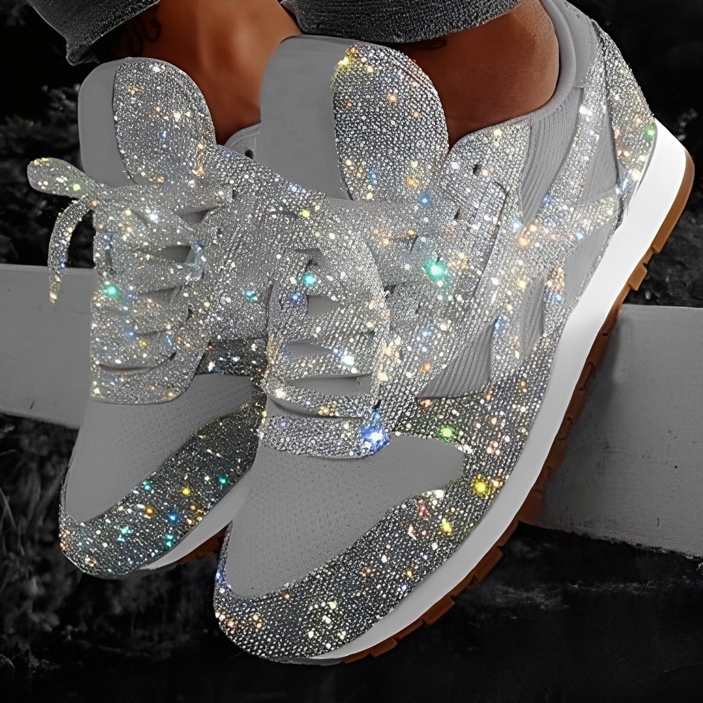 Kaycee - Glitzernde, lässige Muffin-Sneaker für Damen