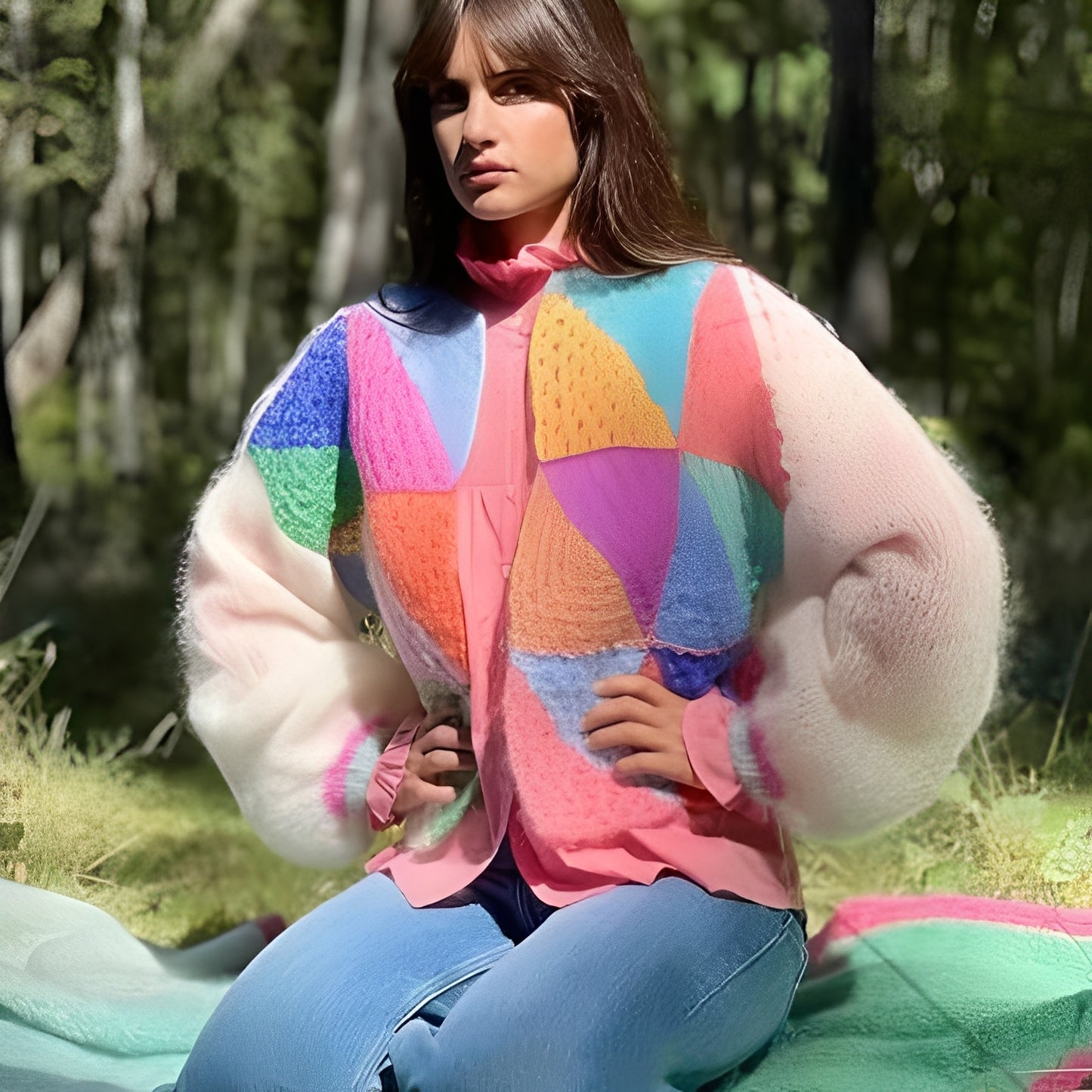 Luna - Warmer Pullover mit Kontrastfarben für Damen