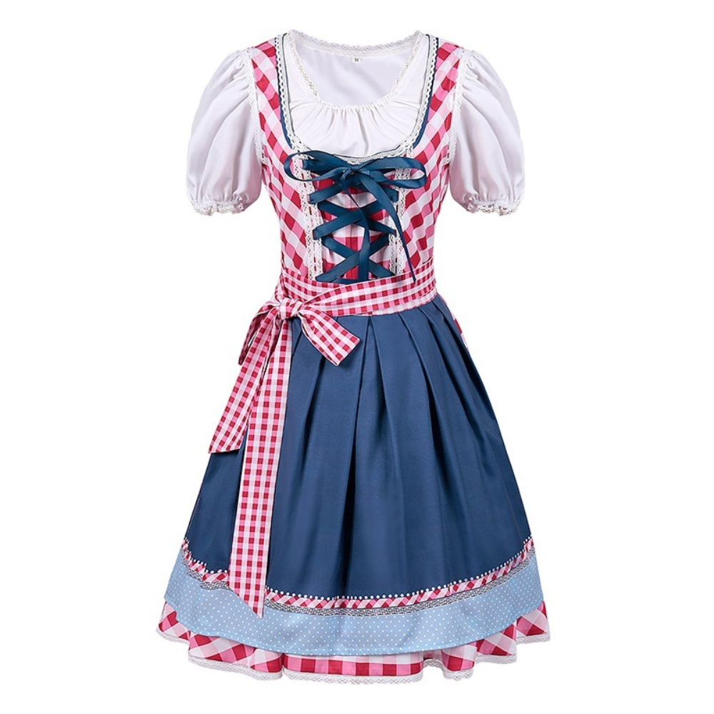 Rowina - Klassisches kariertes Oktoberfest-Dirndlkleid für Damen