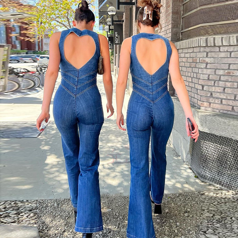 Suzanne - Rückenfreier Sommer-Jumpsuit aus Denim für Damen