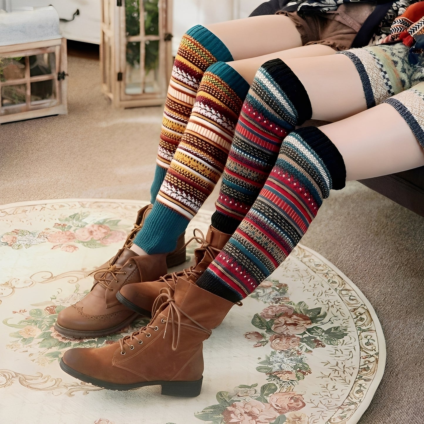Suzanna - Stilvolle, warme, dicke Baumwollsocken für Damen