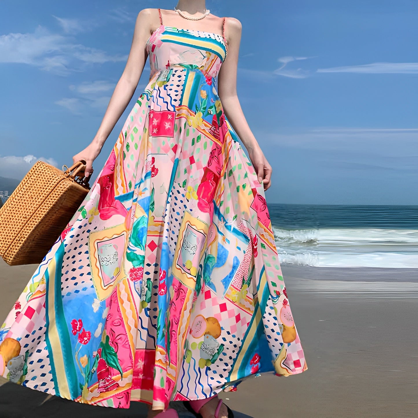 Zinnia - Farbenfrohes Sommerkleid mit hoher Taille für Damen