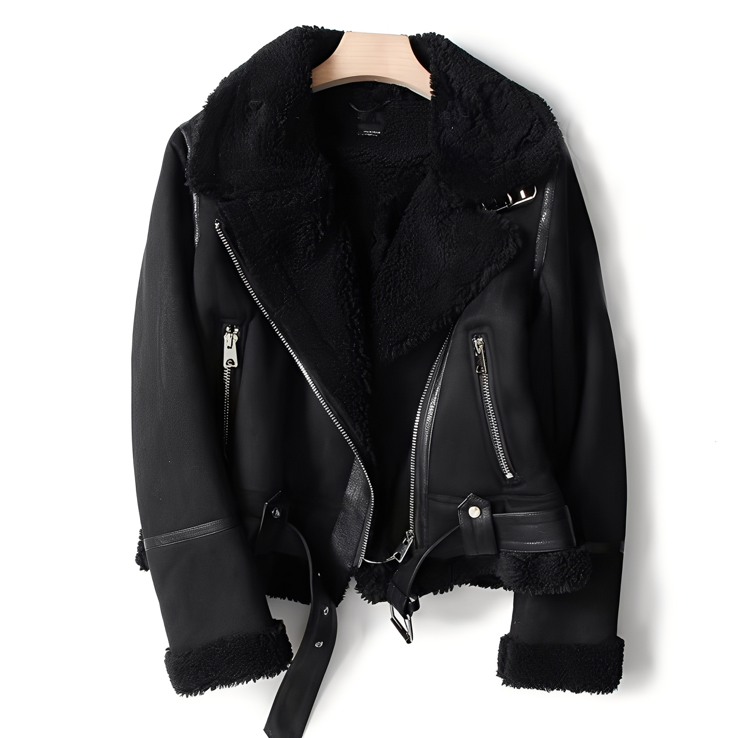 Marianne - Stilvolle Lederjacke aus Wildleder mit Gürtel für Damen