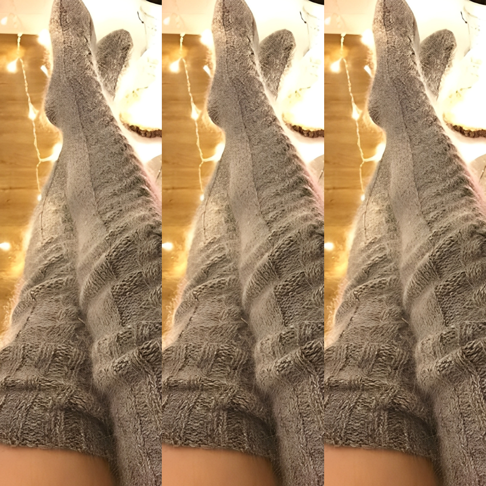 Hailee - Warme Strick-Overknee-Socken für Damen