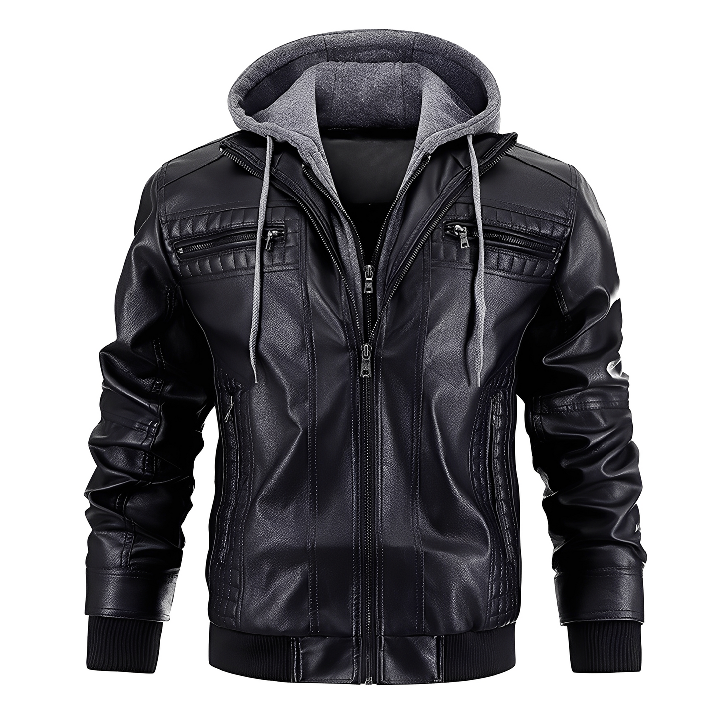 Everard - Klassische Motorradjacke mit Kapuze für Herren