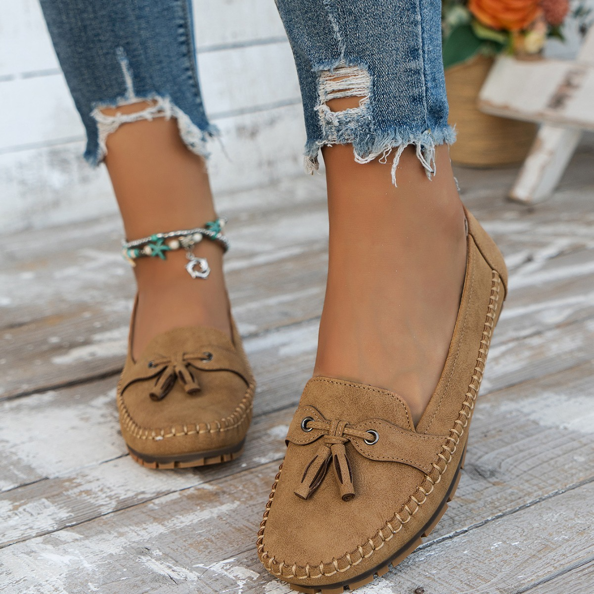 Emilee - Retro-Flache Loafer für Damen