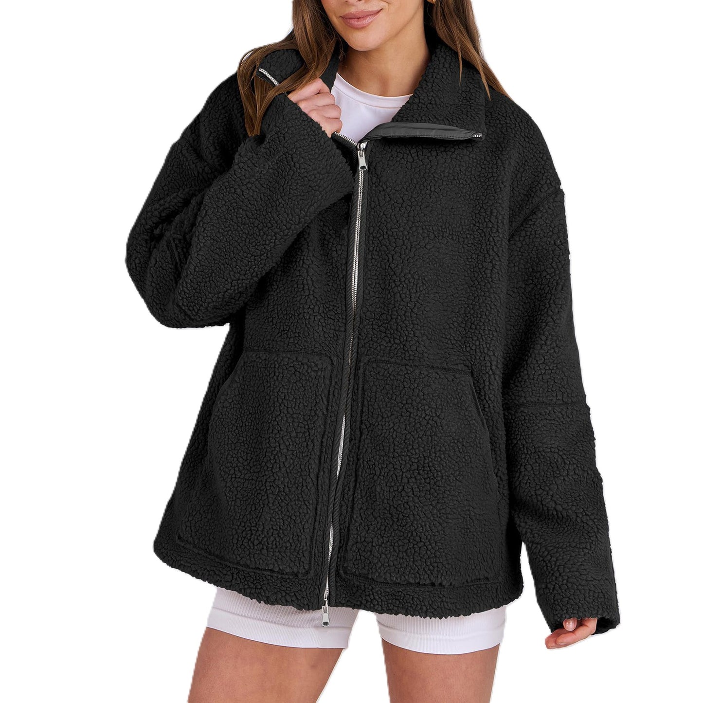 Evangelina - Gemütliche Teddyjacke aus Wolle für Damen