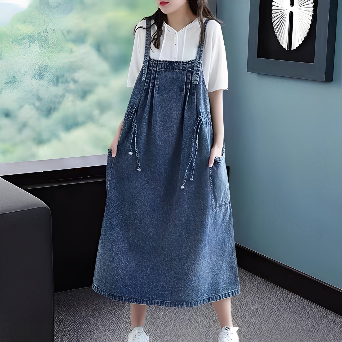 Kelsey - Lässiges Jeanskleid mit Taschen für Damen