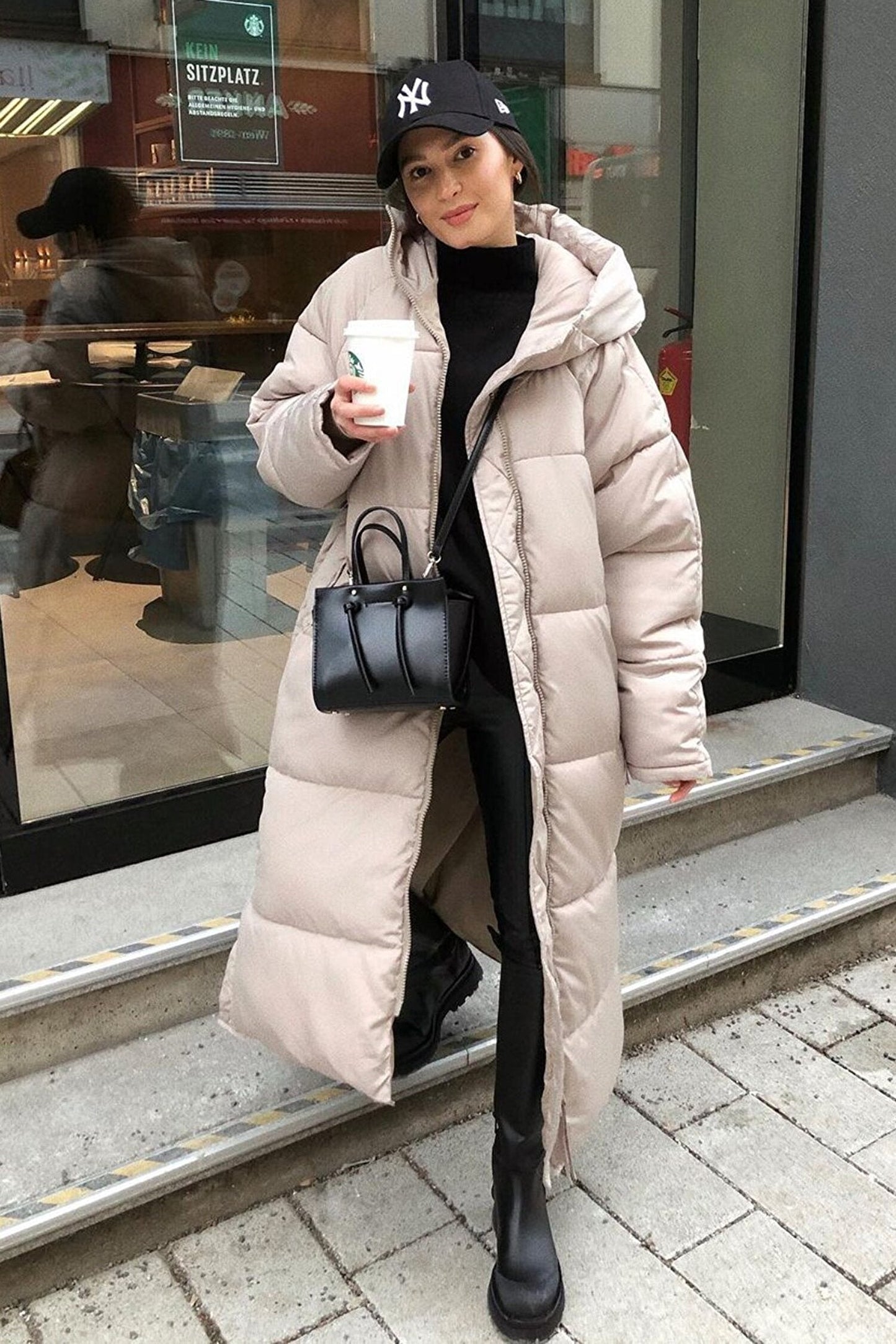 Khloe - Warmer, langer, wattierter Wintermantel für Damen