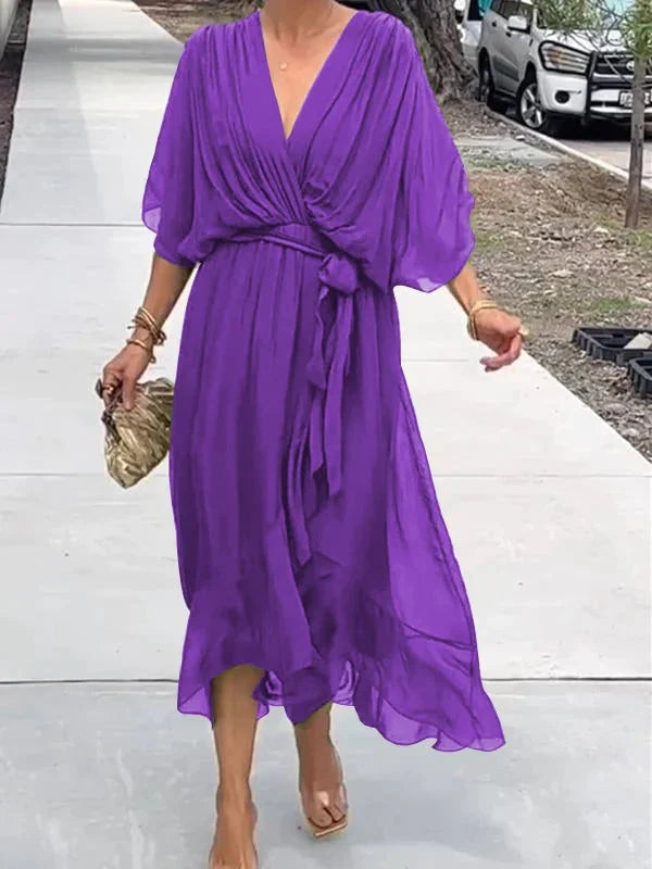 Amara – Bedrucktes, ärmelloses Maxikleid