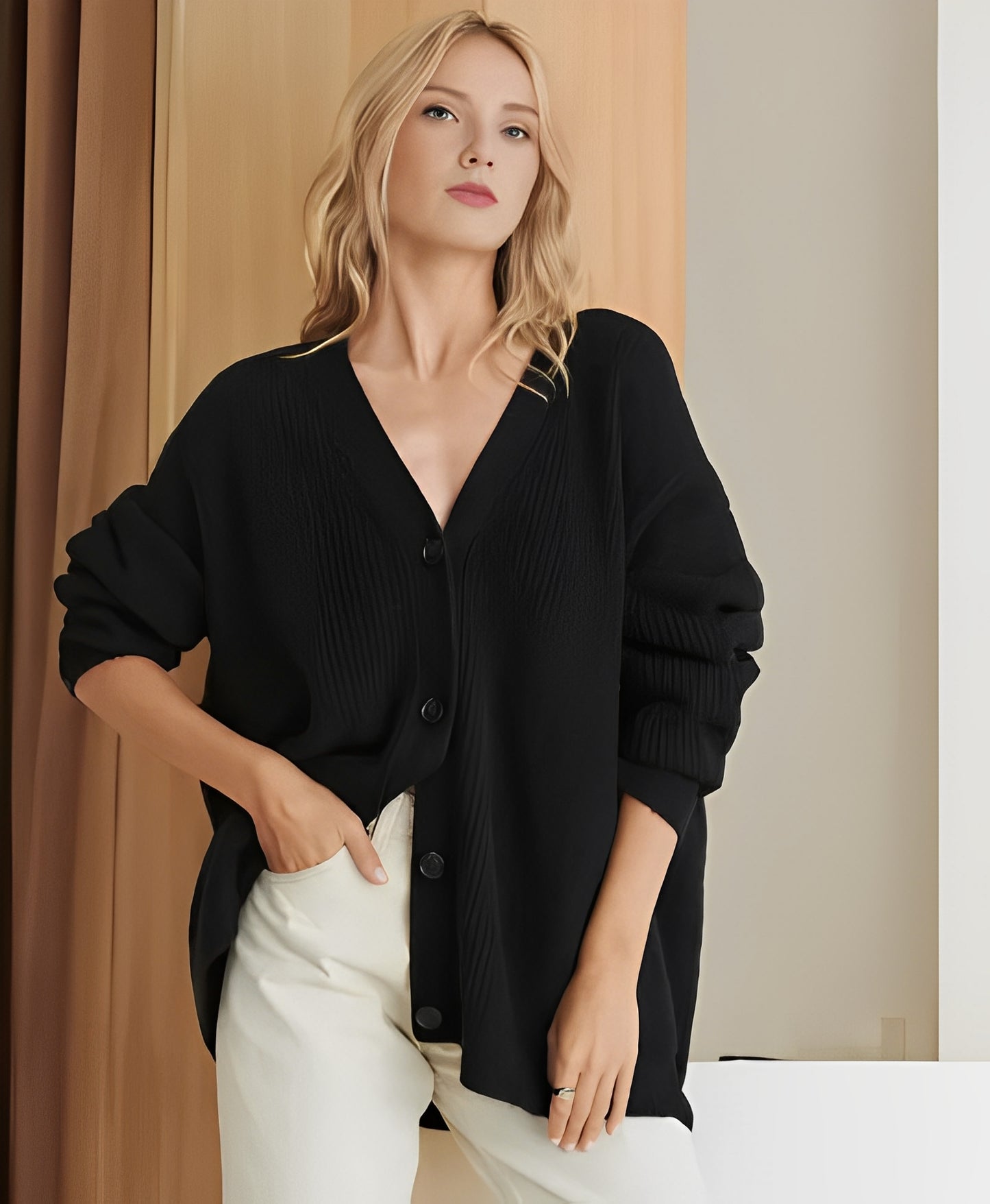 Sofia - Lässiger Oversize-Strickcardigan aus Kaschmir für Damen