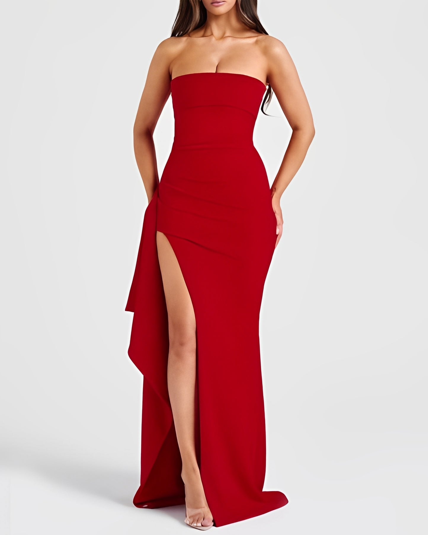 Aubree - Elegantes rückenfreies Kleid mit Schlitz für Damen