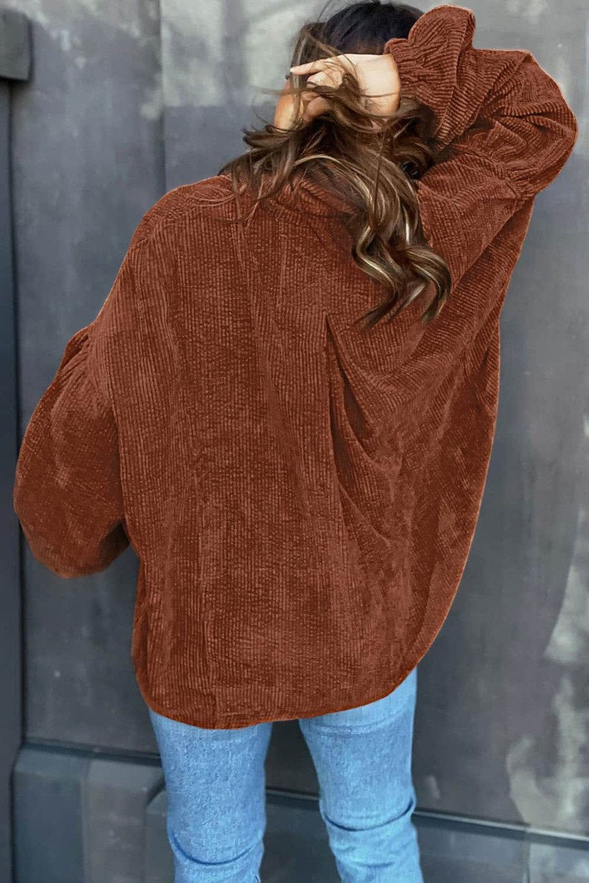 Mai - Kordbluse mit Puffärmeln Damenkleidung