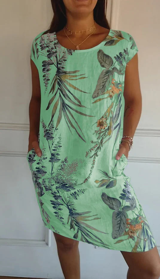 Britt – Kleid mit Muster und rundem Kragen